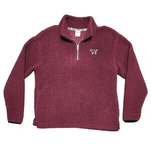 PINK Victoria’s‎ Secret fuzzy Fleece 1/4 zip Pullover Jacket S